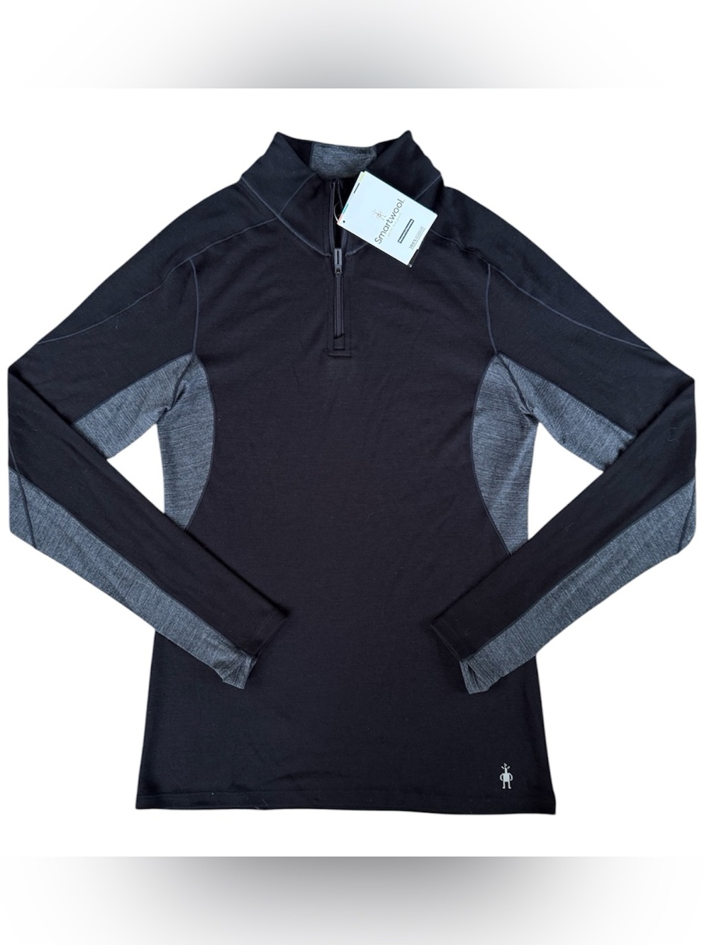 Smartwool Merino Sport 250 Black Long Sleeve 1/4 Zip Jacket Women’s Size S NWT